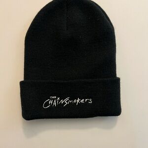 Chainsmokers Black Beanie with White Embroidery of Memories on the back